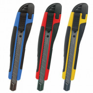 Нож универсальный Brauberg  09 мм, фиксатор, резиновые вставки