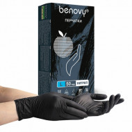 Перчатки нитриловые L 50 пар черные 10%