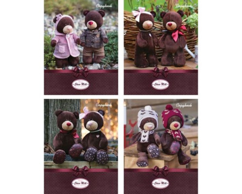 Тетрадь А5 018 л. линия Bears Choko & Milk блестки