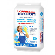 Салфетки влажные  д/уборки Smart  Антибактериальные Хозяйственные 6в1 (80 шт.)