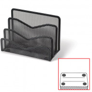Подставка для писем и бумаг BRAUBERG Germanium, металлическая, 3 секции черная