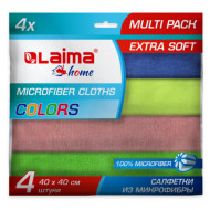 Салфетка из микрофибры универсальная Лайма 40*40см (4шт) 280 г/м2