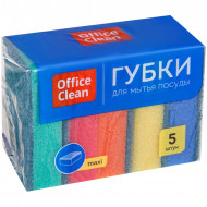 Губка для посуды с абразивным слоем (05шт) OfficeClean Maxi 90х65х27мм