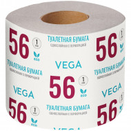 Vega бумага туалетная 1-сл. серая 56м на втулке, с перф.