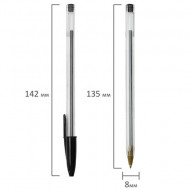 Ручка шариковая Staff Basic Budget BP-04 черная 1,0 мм