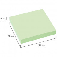 Стикер Brauberg 076х076 мм. (100 л.) зеленый, пастель