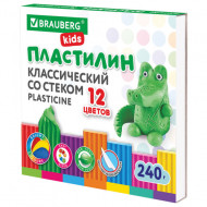 Пластилин Brauberg 12 цветов,240г, со стеком