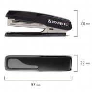 Степлер № 10 Brauberg Extra, 20 л. черно-серый, антистеплер