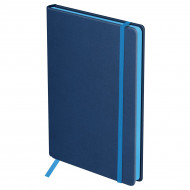 Ежедневник недатированный А5 Contrast. Blue gray 136л. кожзам, синий, цв срез, на резинке