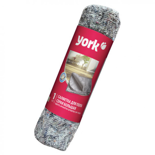 Тряпка для пола YORK 60*75 см, серая в рулоне, ХПП 260г/м2