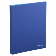 Папка 4 кольца А4 (25 мм.) Soft Touch Pro,  D-кольца, синяя, внутр. голубая, софт-тач