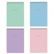 Блокнот А5 060л. Brauberg спираль сверху, картон, клетка, Minimal Pastel