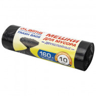 Пакеты д/мусора 160 л.(10 шт.) 30 мкм (90*120см) ПВД черные Лайма