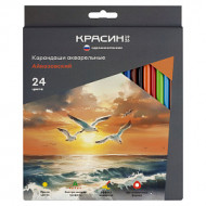 Карандаши цветные 24 шт.Красин Айвазовский, трехгранные