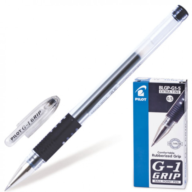 Ручка гелевая Pilot (G-1 Grip) черная 0,5мм