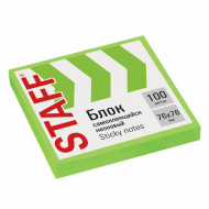 Стикер Staff 076х076 мм. (100 л.) зеленый, неон