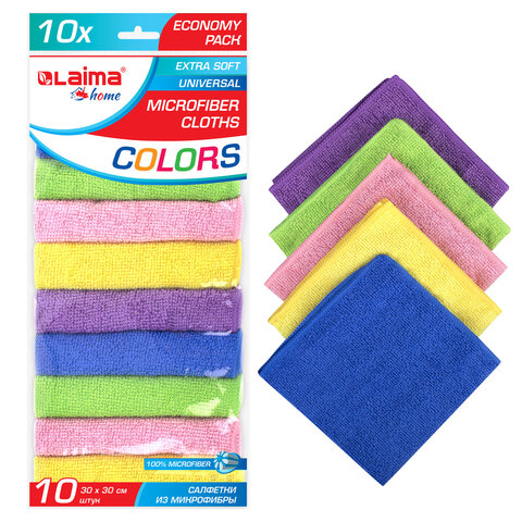 Салфетка из микрофибры универсальная Laima Home 30*30см, 180г/м2 (10шт)