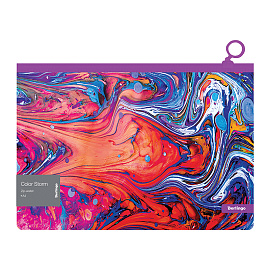 Папка на молнии Berlingo А4 Color Storm, с рисунком, 180 мкм